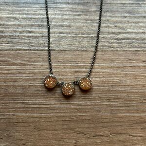 Sterling vintage druzy stone  necklace